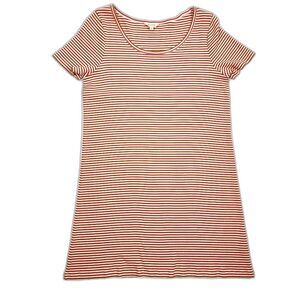Madewell Swingy Tee Dress Stripes Ribbed Stretchy Mini Dress Size M